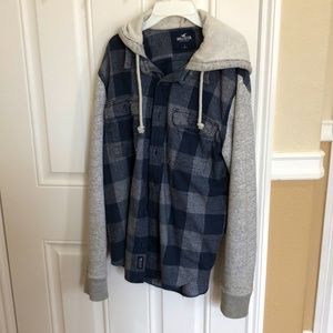 Hollister Blue and grey flannel Jacket